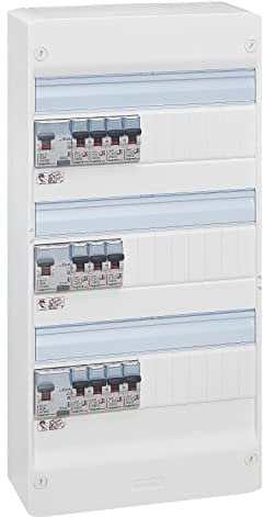 LEGRAND - Tableau Électrique Pré-équipé 3 Rangées Drivia - Equipé de Disjoncteurs et Interrupteurs Différentiels - Pour Logement T4 - Fabriqué En France - Blanc