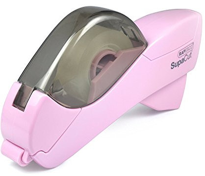 Rapesco 1441 SupaCut Tape Dispenser with 2 Tape Rolls, Candy Pink