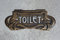 Art Nouveau Toilet Door Sign 18.5cm Antique Bronze Effect Hand Painted Cast Iron Retro Jugendstil Vienna Secession Modernisme