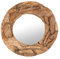 DESIGN DELIGHTS RUNDER WANDSPIEGEL Teak 60 | Teakholz (erodiert), Natur, Ø 60 cm | Treibholzspiegel mit Holzrahmen