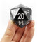 Bescon Jumbo D20 38MM, Big Size 20 Sides Dice Solid Black, Big 20 Faces Cube 1.5 inch