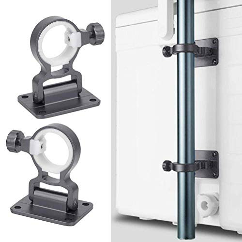 Auplew Soporte para sombrilla de pesca, soporte para sombrilla, barandilla de balcón, 2 unidades, aluminio, soporte para cañas de barco, accesorios, soporte para sombrilla, soporte de pared, cañas