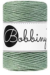 Bobbiny Oeko-Tex Premium Makramee Garn aus ökologischer Baumwolle 1,5 mm x 100 m (Eucalyptus Green)