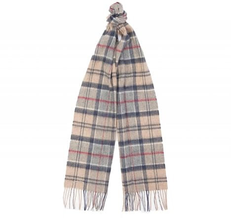 Barbour Herren Schal aus Wolle und Kaschmir, Schottenkaro, Kleid Stein, Einheitsgröße