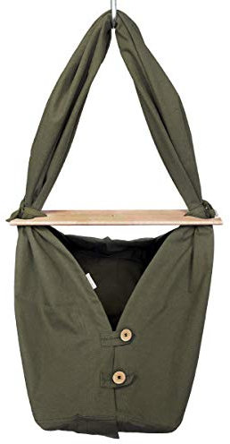 HOBEA-Germany Federwiege für Babys Babyfederwiege Babyhängematte Hängewiege Komplettset (Khaki)