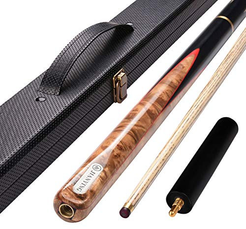 YRU Handgemachtes Snooker Billard Queue 3/4 Gelenk 3 teiliger 19oz Asche Billig Billard Stick Mit Queue Kasten Und -erweiterung(Size:11.5MM,Color:#2)