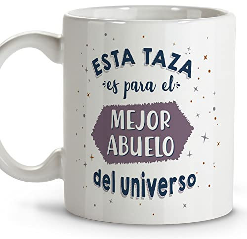LolaPix Tazas Desayuno Originales Abuelo. Tazas Día del Padre. Tazas Personalizadas. Taza Cerámica 330 ml. Regalos con Frases. Día del Padre
