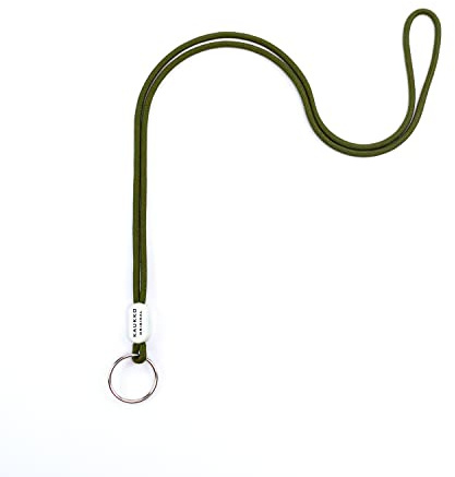 KAUKKO Schlüsselband Lang Schlüsselanhänger (48cm), für Ausweise und Schlüssel - Robust und Praktischer - Lanyard für Herren, Damen & Kinder, Grün-KR02