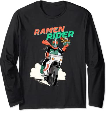 Funny Ramen Rider Asian Fast Food Noodle Soup Long Sleeve T-Shirt