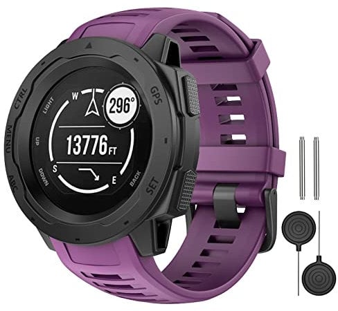 MYSNBKN Kompatibel mit Garmin Instinct Armband, 22mm weiches Silikon Ersatzarmband für Garmin Instinct/Solar/Tactical/Instinct 2 mit Adapter Tools