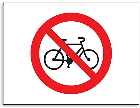 Plaque de signalisation Vélo interdit en aluminium 30x20 cm