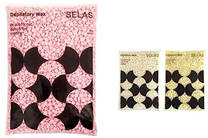 SELAS. Cire à épiler 800g. A choisir Rose Musquée, Ivoire ou Naturelle. Epilation sans bandes. (ROSE MUSQUÉE). Dépilatoire, cire chaude, granulés, professionnelle, basse temperature.