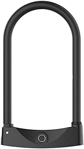 Bike Lock, Fingerprint Lock, USB Charging, IP67 Waterproof，100 Fingerprints, Unlock Time 0.5 Seconds, Safety, for Bicycle Outdoors(Color:Black;Size:X-Large)
