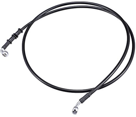 X AUTOHAUX Auto Hydraulische Bremsleitung Ölschlauch Rohrverschraubung 28°90°AN3 M10 Schwarz 160cm