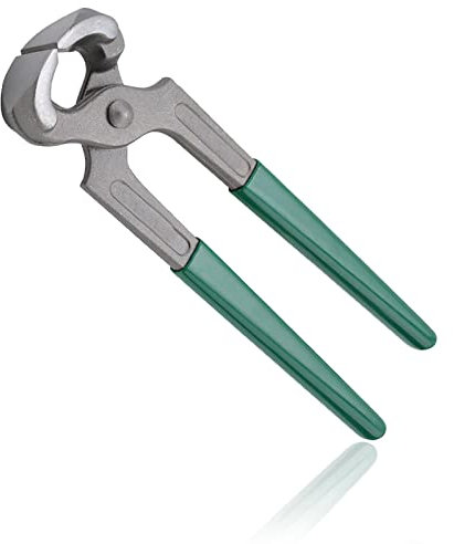 BEESOM Extractor De Clavos, Alicates De Corte De Extremo De 8 Pulgadas, Cortador De Pezuñas con Mango De PVC Antideslizante, Verde