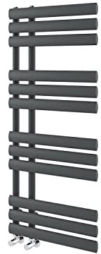 Go Bathrooms Grey Towel Radiator 1750 x 500 Heated Towel Rail Vertical Designer Bathroom Radiator Heated Ladder Rail Central Heating