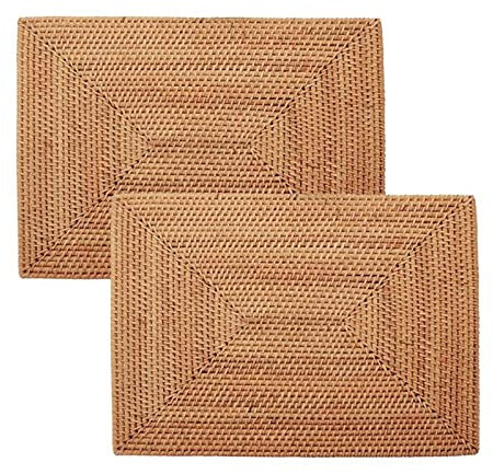Duendhd 2 Stück Tischsets Nicht Rattan Platzsets Esstisch Hitzebeständig Gewebte Platzsets Isolierung Hitzebeständige Matten