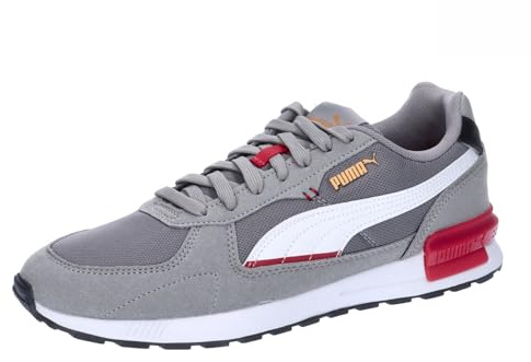 PUMA Unisex Graviton Turnschuhe, Stormy Slate Puma White Club Red Ginger Tea, 46 EU
