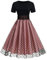 BaoDan Robe De Soiree Femme Robe Annee 50 Robe à Manches Courtes En Maille à Pois En Tulle Pour Femmes Des Années 50 Robe De Cocktail 4-rose