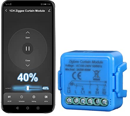 zigbee - Interruptor de persianas, módulo de control para persianas eléctricas, control de aplicaciones Smart Life/tuya, Smart Switch compatible con Alexa/Google Home, perfecto para persianas