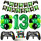 Gamer Geburtstags Deko 13. Geburtstag Ballon Set Videospiel Luftballons Zahl 13 Folienballon Happy Birthday Banner 13 Jahre Jungen Spiel Ballons Kuchen Topper für Kinder Game Thema Party Dekoration