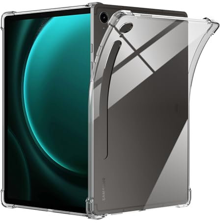 Natbok Custodia Cover per Samsung Galaxy Tab S9/S9 FE/S10 FE 10.9(SM-X526B), Protezione Avanzata per Airbag,Flessibile in Silicone TPU, Sottile Cover per Samsung Tab S9 FE,Trasparente
