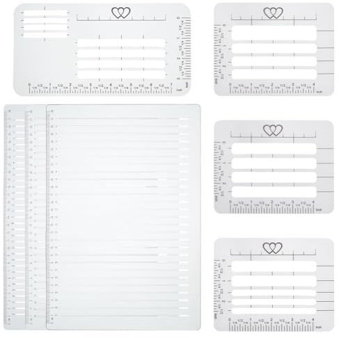 PLIGREAT 7-teilige gerade Linie Schablonen-Vorlagen-Set, Strichzeichnung Schablone Skala Schreiblineal Kalligraphie Beschriftung Leitfaden Vorlage für Architekt liniertes Papier Scrapbooking-Tools
