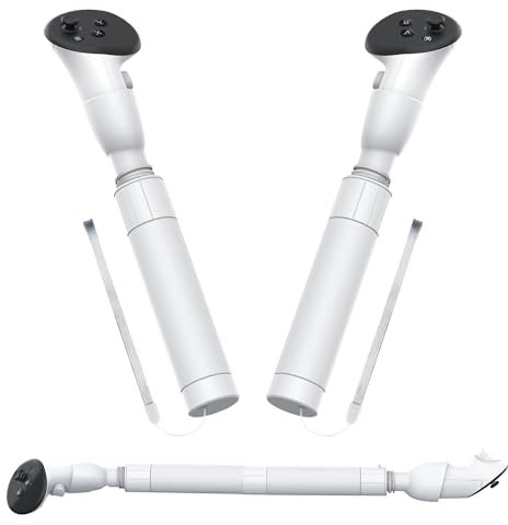 DEVASO Dual Griffe Verlängerungsgriffe für Meta Quest 3S/Quest 3 Zubehör, 3 in 1 Controller Griffe Erweiterung für Gorilla Tag Beat Saber, Handle Extension Grips für Oculus Quest 3/3S VR Spielen