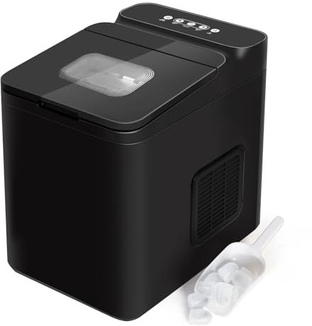 Todeco Machine à Glaçons pour la Maison, Capacité de 1,5L, 2 tailles de glaçons, 12kg en 24h, 9 Glaçons en 6-10 Minutes, Autonettoyant Machine à Glaçons, pour la Maison, la Cuisine et les Fêtes