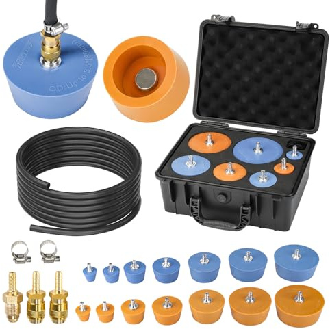3mirrors Silikon-Ausblasstopfen-Set, 2,3 cm – 10,2 cm, mit passenden Hülsen, Ausblasstopfen zum Schweißen (14 Stecker)