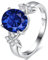 Yaresul Oval Ringe Frauen Damen Ringe Silber 925 Kreierter Saphir Ringe Criss Cross Zirkonia Verlobungsring damen Versprechen Ring Größe 60(19.1)