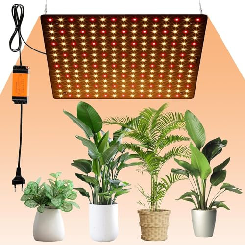 OROMYO Lampadina Crescita Piante Indoor 225 LEDs 1000W Lampada per Piante LED Spettro Completo con 4 Gancio Lampada LED Coltivazione per Serra Piante Ortaggi Fiori (Bianco+Rosso), 20000064801