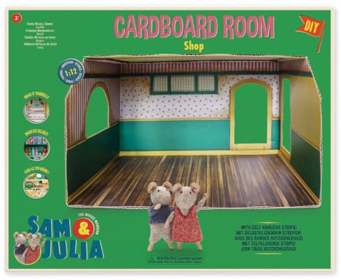 Sam & Julia - Miniatur Raum aus Karton - Kaufladen – 33 x 20 x 25cm - für Kinder jeden Alters