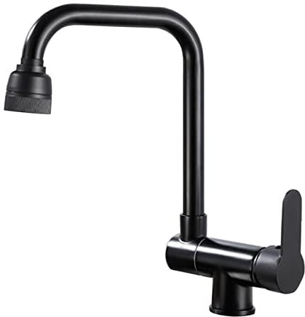 Küchenspüle-Mischbatterie, klappbar, im Fenster, Messing, Küchenarmatur, klappbar, schwenkbar, Warm- und Kaltwasser-Spültischarmatur, Schwarz-A