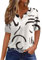 Vente FlashHUIFUAO T-Shirts pour Femmes, T-Shirts d'été à Boutons avec col en V et Manches 3/4 pour Femmes, Haut rayé de Couleur, t-Shirt d'été Basique pour Femme, Coupe Ample, Z08 Blanc, S