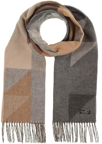 FRAAS Cashmink Schal 44 x 200 cm - Weicher als Kaschmir - Made in Germany - Schal mit graphischem Muster für Damen - Perfekt für Herbst und Winter Grau