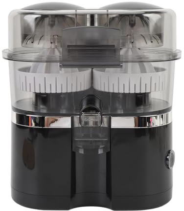 Elektrische Zitruspresse, Doppelkopf-Zitruspresse, Orangensaft-Extraktionsmaschine, Tragbarer Entsafter für Orange, Zitrone, Kiwi, Traube, Grapefruit, mit Reinigungsbürste (BLACK)