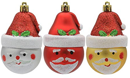 BTGHPI 10 2 cm Große Weihnachtskugel Weihnachtsdekoration Kugeln Weihnachtsmann/Schneemann Saisonales Festival Ornament Thanksgiving Neujahrszubehör
