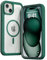 Follaroma for iPhone 15 Plus case, Compatible with MagSafe, Heavy Duty Shockproof Protection Phone Case, Double Layer Transparent Magnetic Phone Case for iPhone 15 Plus, 6.7 inch, Green