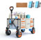 Litheli Chariot électrique Pliable - Double Moteur - avec Freins - 150 l - Charge maximale : 60 kg - Convient pour Le Camping, Le Jardin, la Plage, Les Courses (Beige + Plateau de Table)