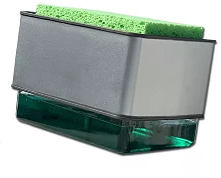 Dispensador de para Platos, Caja de Líquido para Fregador de Cocina, Dispensador Automático de 300 Ml, Dispensadores Integrados para Encimera, Estropajo Tipo Empuje, Fregadero
