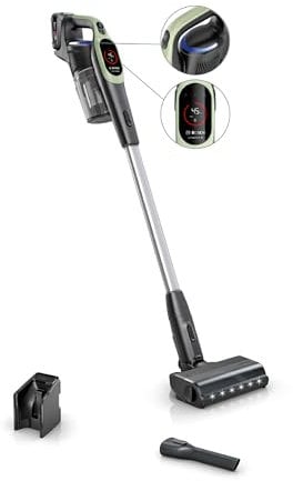 Bosch Unlimited 9 BBS921TBA Scopa Elettrica Senza Fili, Batteria 3.0 Ah, Tecnologia MicroClean, Compressore Slider, Luci LED, Verde