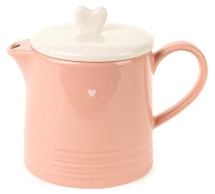 Nuvole di Stoffa Teiera in ceramica stoneware La Vie en Rose Shabby Chic 1100 ml 2 varianti(1pz) ROSA