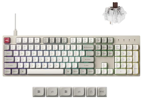 Keychron Tastiera meccanica C2 Pro cablata con frequenza di polling di 8K Hz, retroilluminata RGB personalizzata a grandezza naturale, sostituibile a caldo, non lucida tramite copritasti in PBT