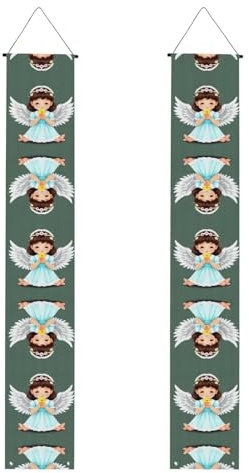 Veranda Banner WZYWHJ Niedlicher kleiner Engel Bild Dekor Wandbehang Banner Türschild für Outdoor Indoor Yard Party 30,5 x 180,9 cm