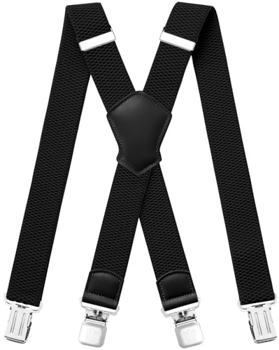 Aonvmdis Hosenträger für Herren 4 starken Clips 4cm breit, X Form elastisch einstellbar Länge für Männer und Damen Overalls Jeans, Arbeitshosen, Jumpsuits
