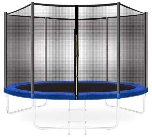 BLGVGKLPNT Trampolin Ersatznetz Sicherheitsnetz Trampolinersatznetz Ø 305 366 427 cm, Innenliegend Netz Mit Reißverschluss Und Schnallen, Geeignet Für 6 Oder 8 Stangen Trampolin Zubehör (14ft/⌀4.27m)