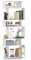 COSTWAY 6-Tier S-shaped Bookshelf, Geometric Bookcase Ladder Shelving Unit with 2 Anti-tipping Kits, Freestanding Tall Storage Shelf Open Display Rack for Living Room, Bedroom & Office (White)