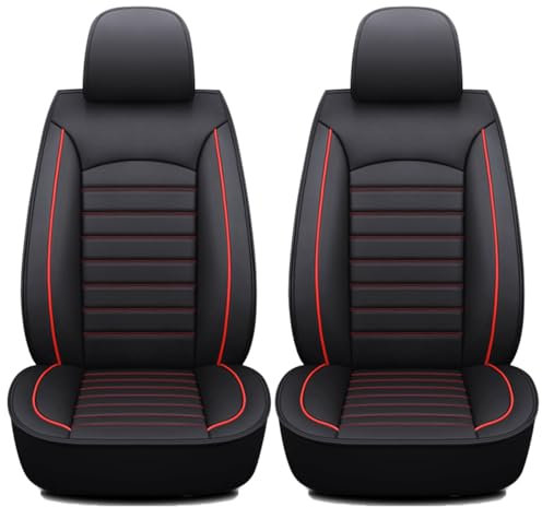 XGIXG 2 Stück Auto-Sitzbezug, für VW Caddy Maxi 2004-2025 Abnehmbarer Sitzbezug Leder verschleißfest und staubdicht Mit Aufbewahrungstasche, B Black Red