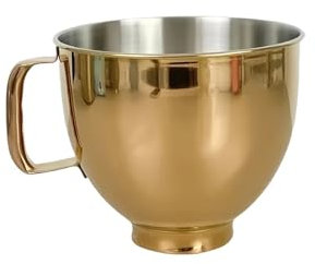 Neaxoyra Rose Gold Stainless Steel Mixing Bowl, Fits All 4.5 and 5 Quart Tilt-Head Stand Mixers, Compatible for KitchenAid